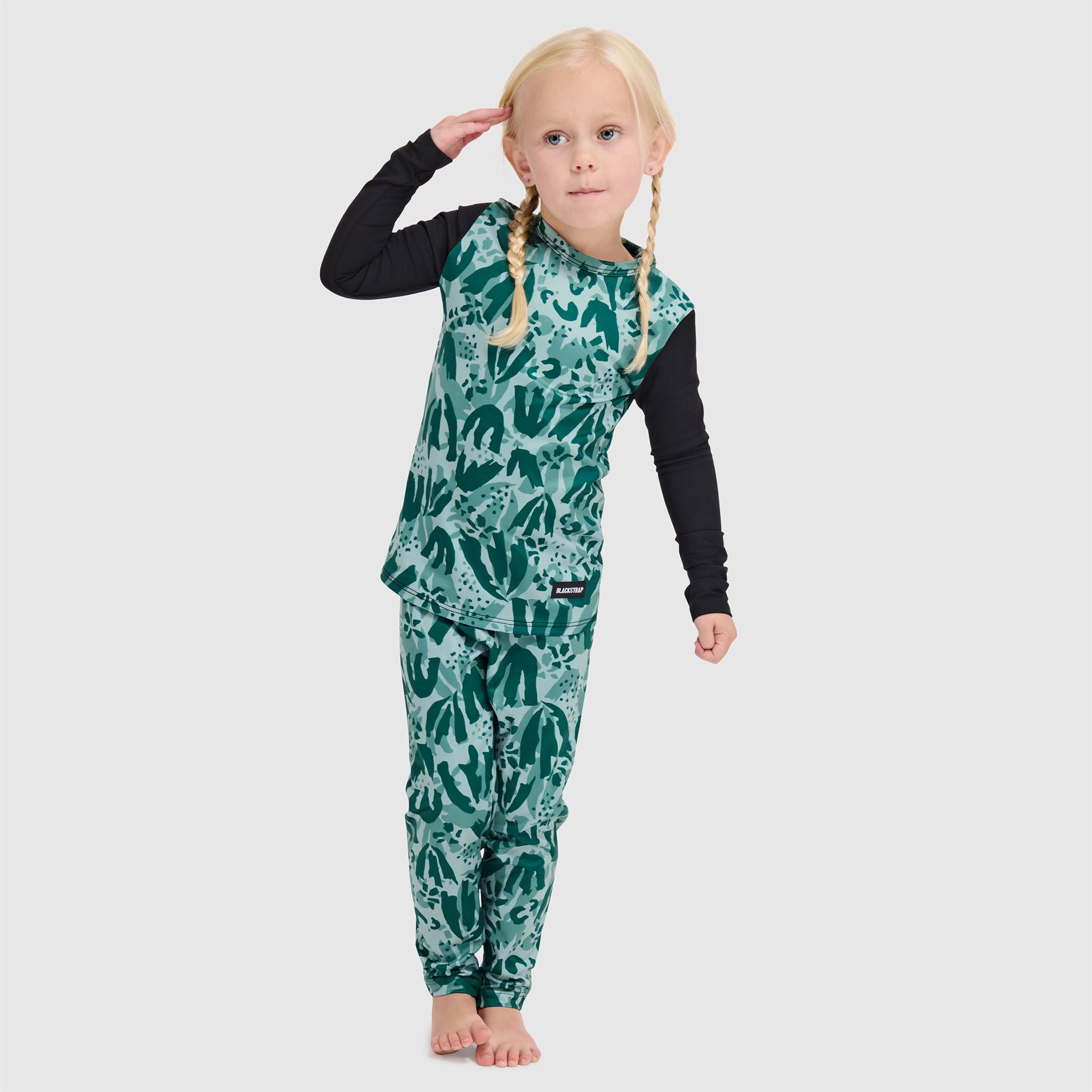Kids' Little Pine Baselayer Pant BlackStrap #color_tracked evergreen