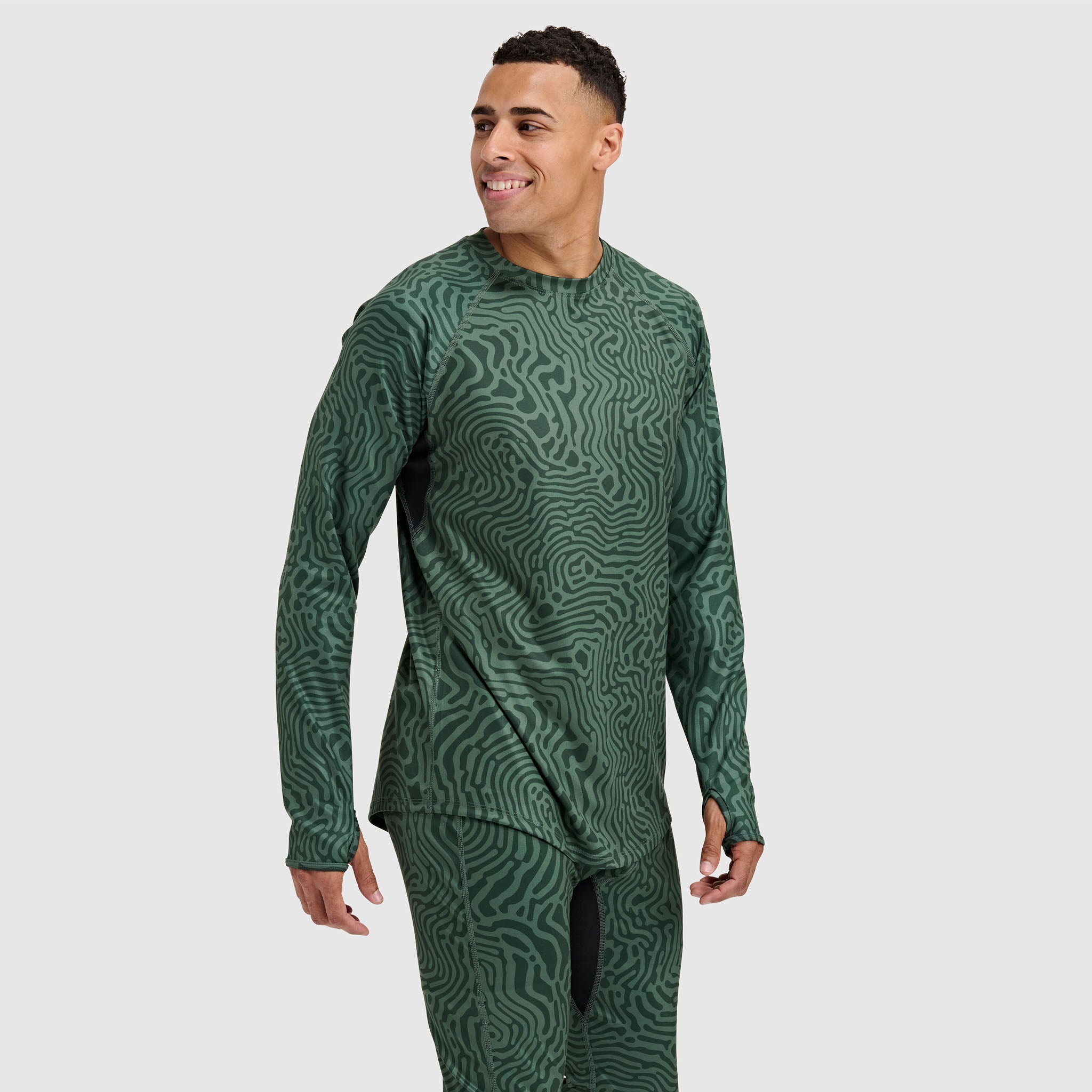 Men's Summit Base Layer Crewneck BlackStrap #color_inprint obsidian