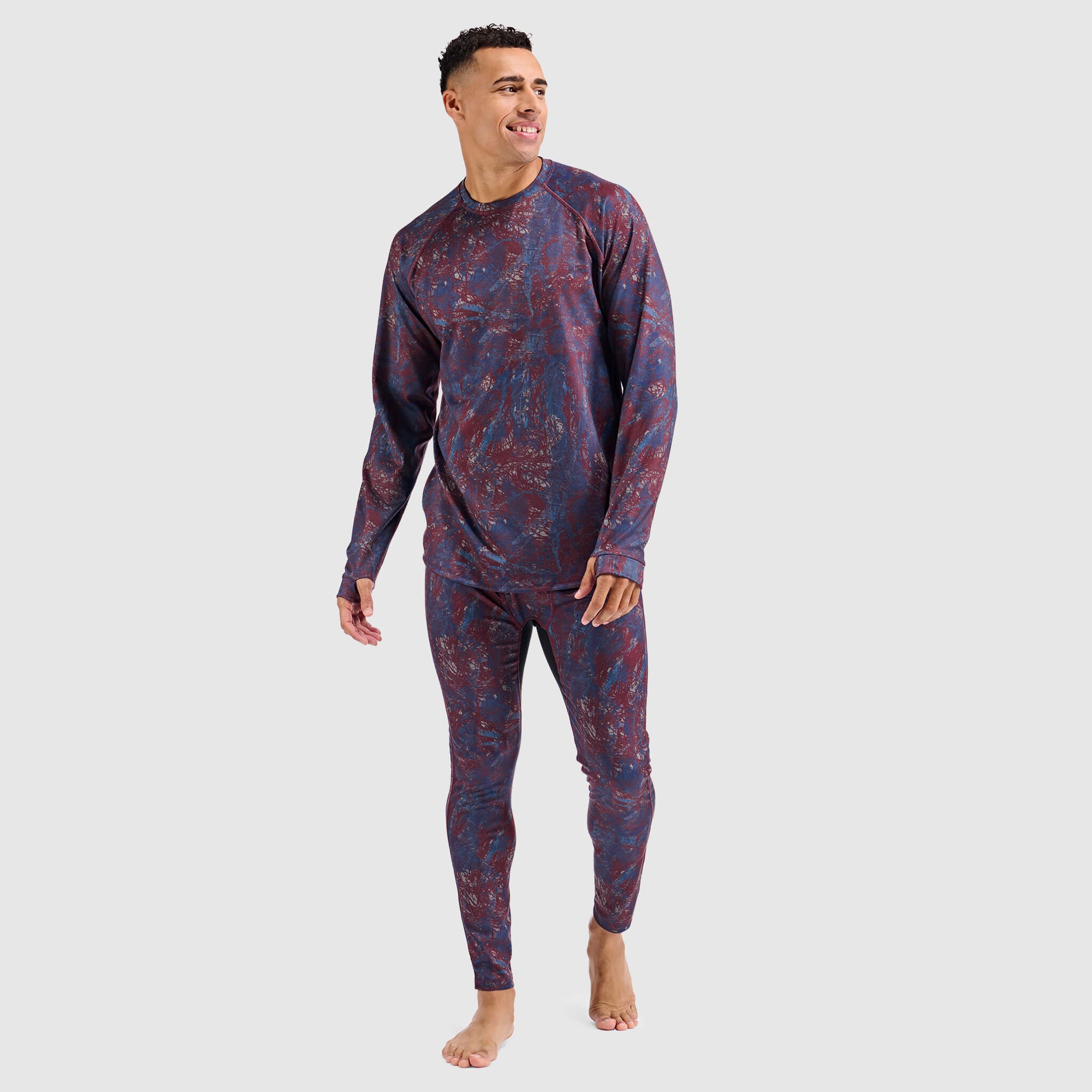 Men's Summit Base Layer Crewneck BlackStrap #color_pulse-cherry