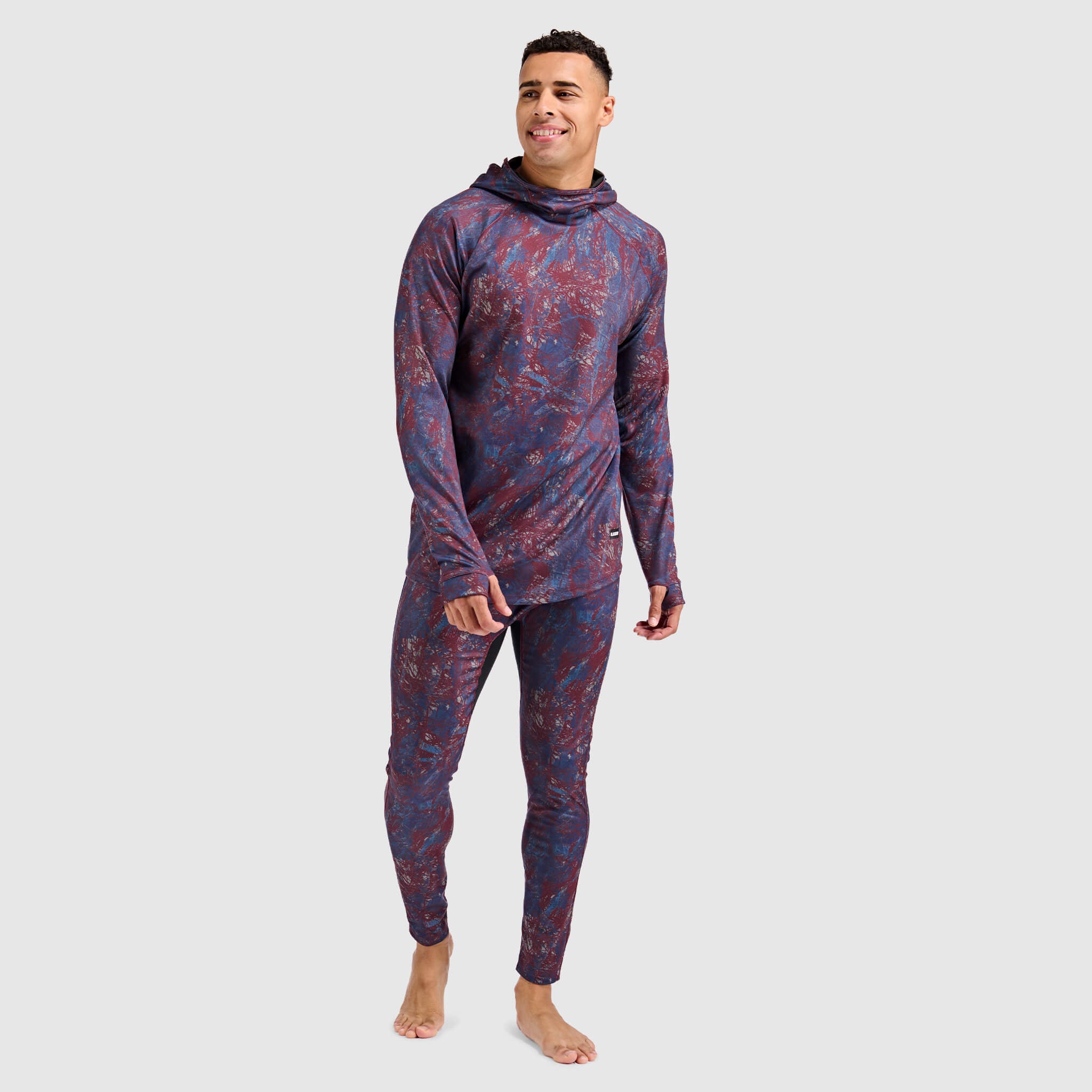 Men's Summit Base Layer Pants BlackStrap #color_pulse-cherry