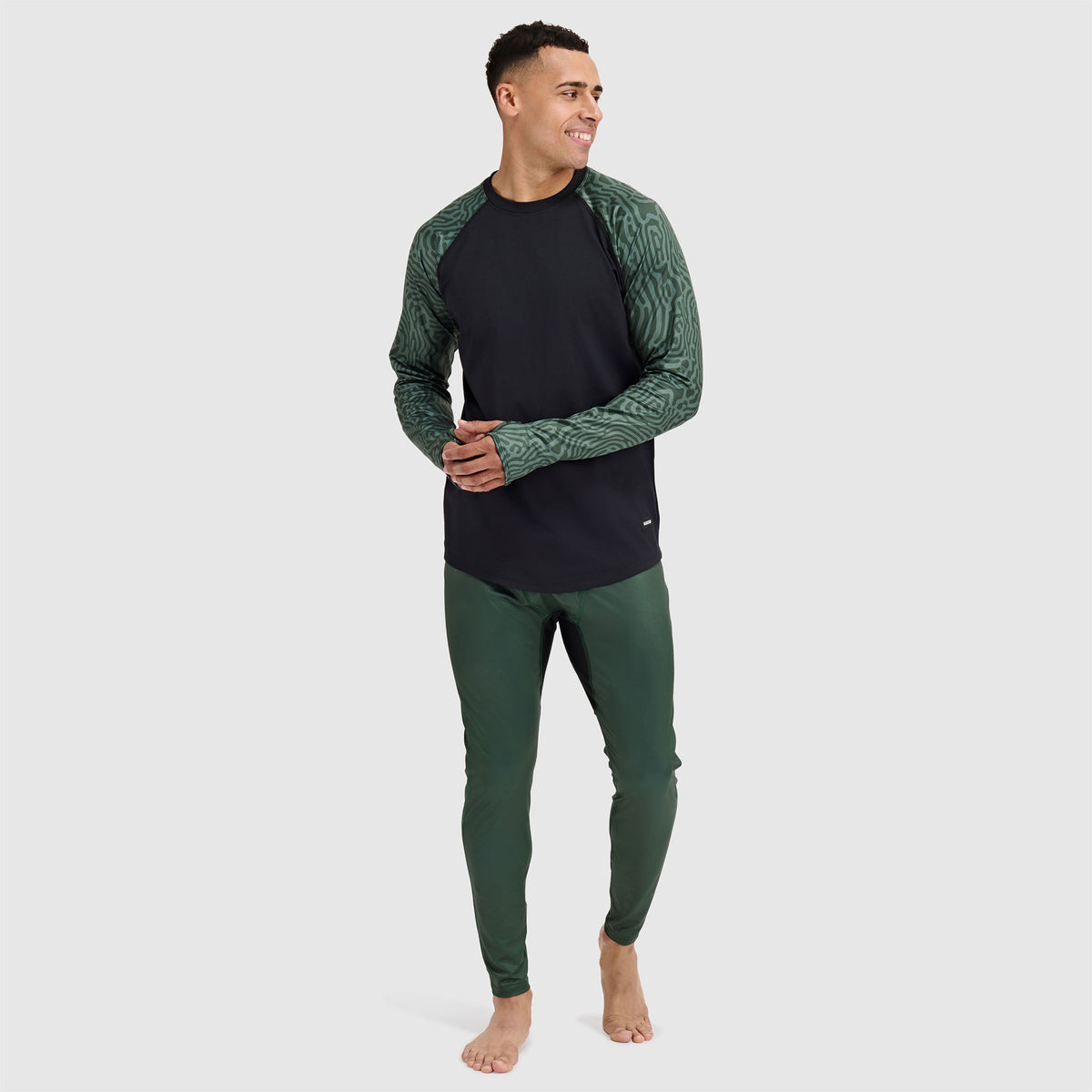 BlackStrap Men's Vista Baselayer Crewneck Long Sleeve #color_inprint obsidian