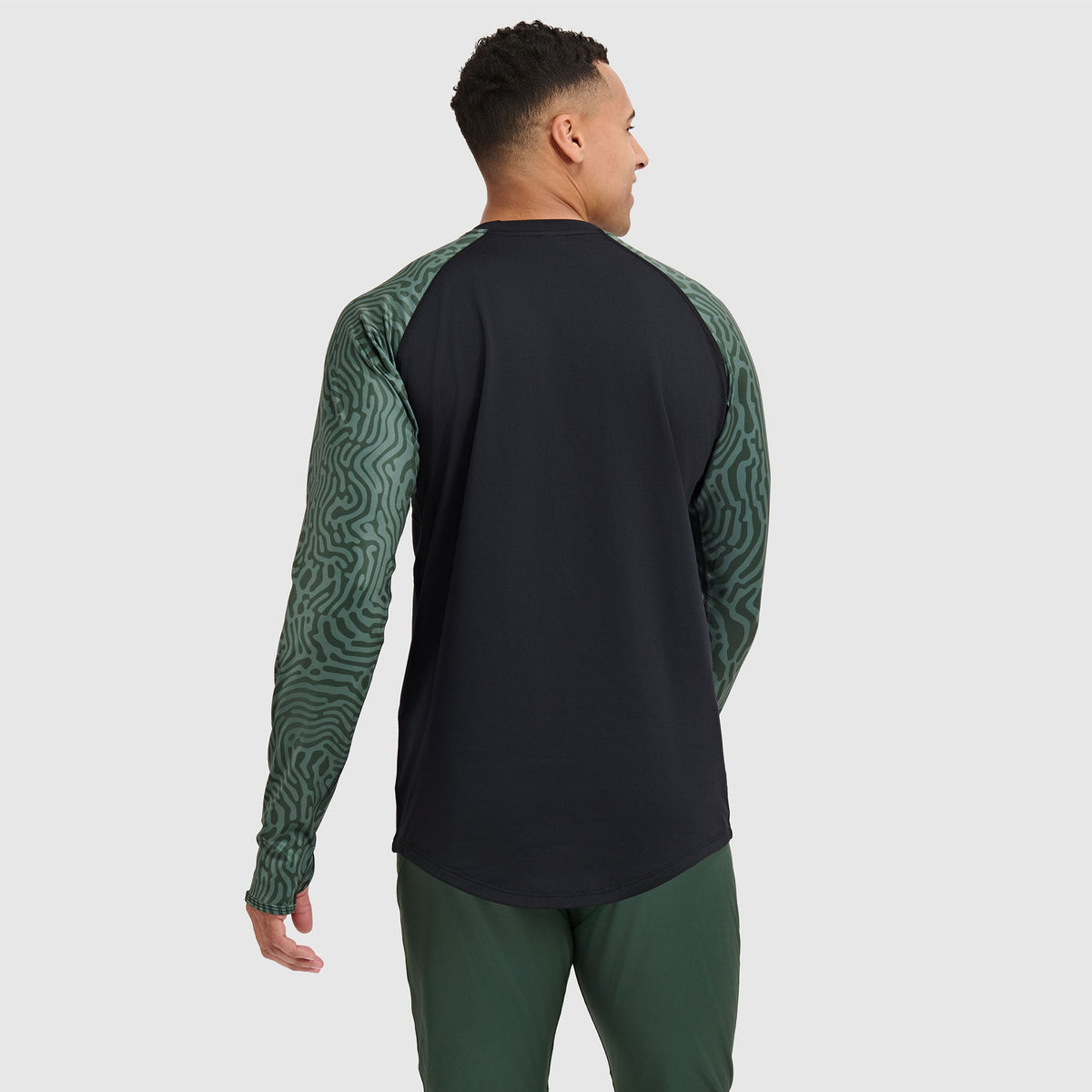 BlackStrap Men's Vista Baselayer Crewneck Long Sleeve #color_inprint obsidian