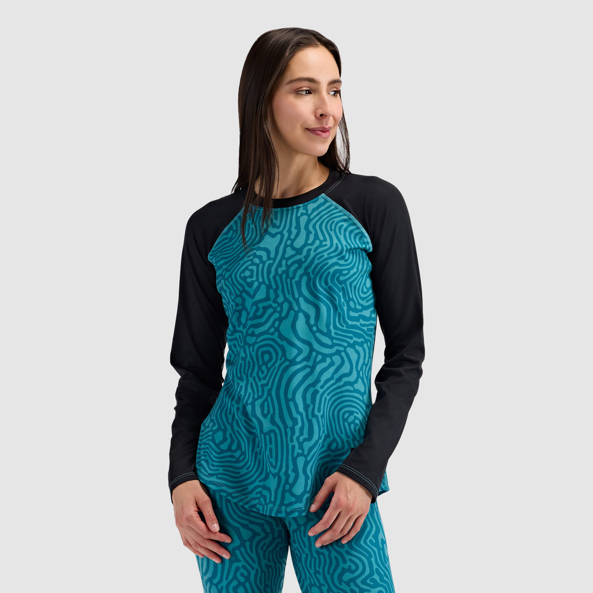 BlackStrap Women's Skyliner Baselayer Crewneck Long Sleeve #color_inprint surge