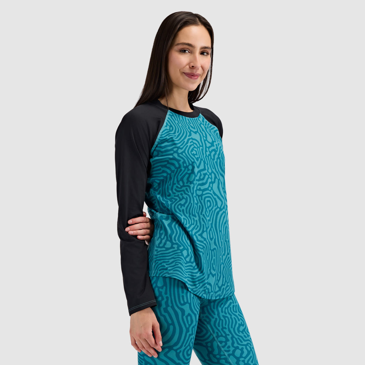 BlackStrap Women's Skyliner Baselayer Crewneck Long Sleeve #color_inprint surge
