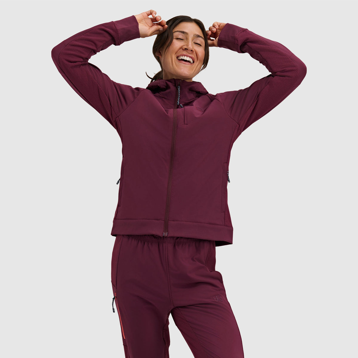 BlackStrap Womens Tribrid Full Zip Jacket #color_cherry