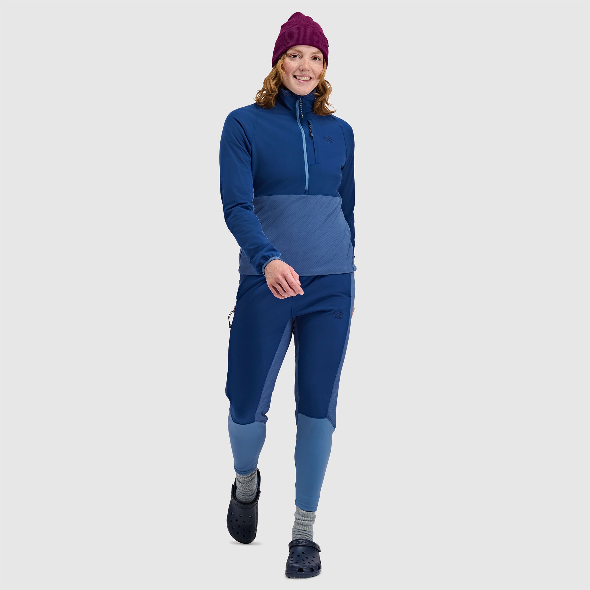 BlackStrap Women's Tribrid Grid Fleece Half Snap Pullover #color_deschutes