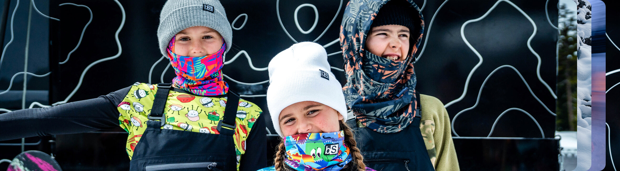 Kids wearing Blackstrap beanies and gear