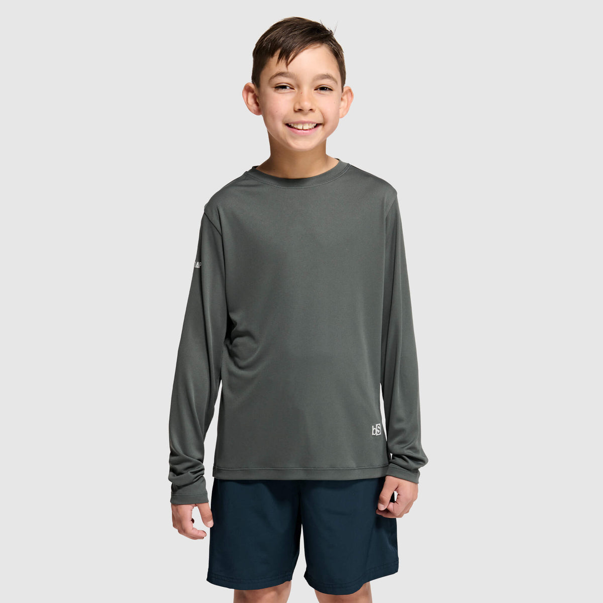 Big Kids' Brackish Crewneck Long Sleeve BlackStrap #color_smoldered