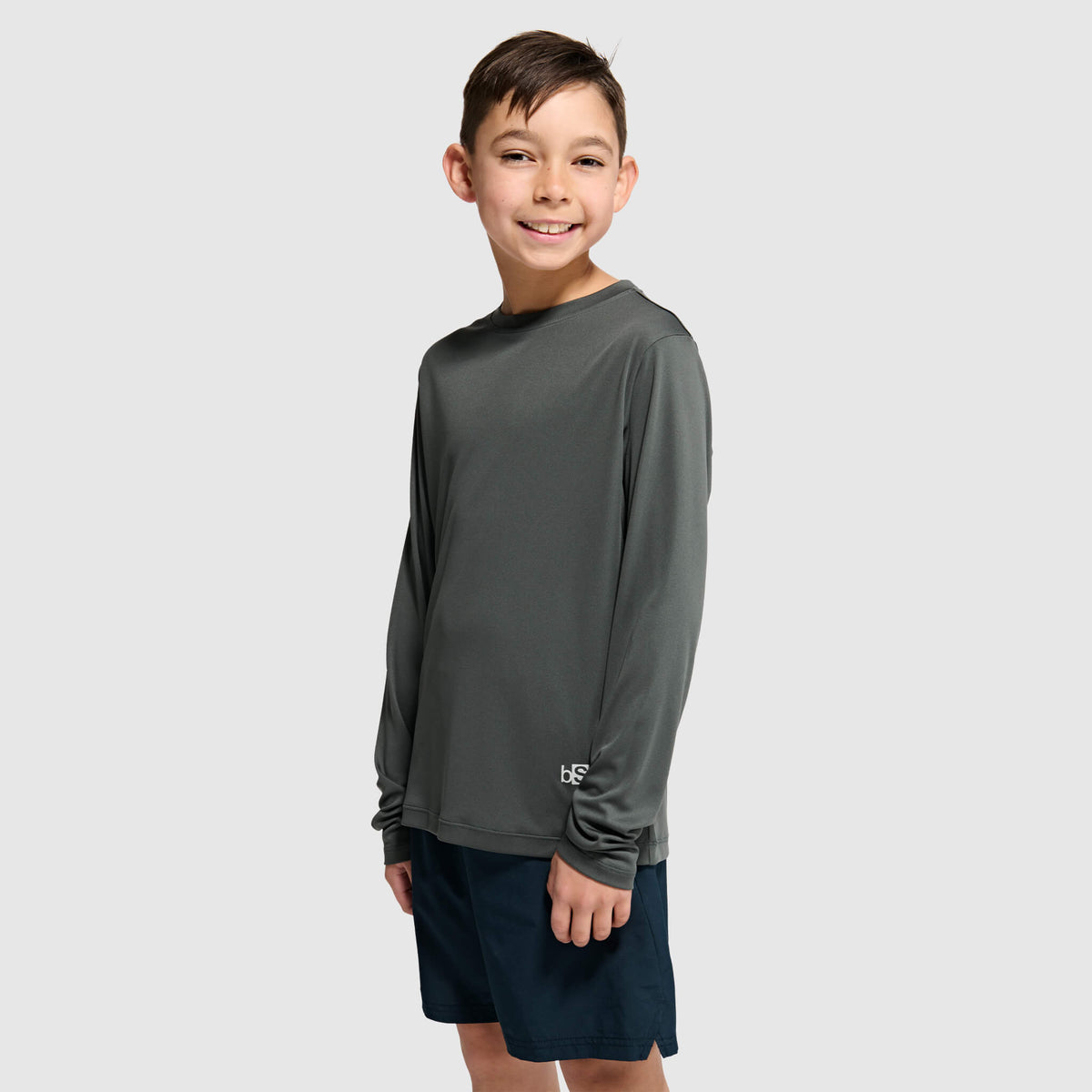 Big Kids' Brackish Crewneck Long Sleeve BlackStrap #color_smoldered