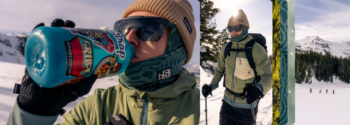 Blackstrap new fall winter 2025 gear being shown in the back country 
