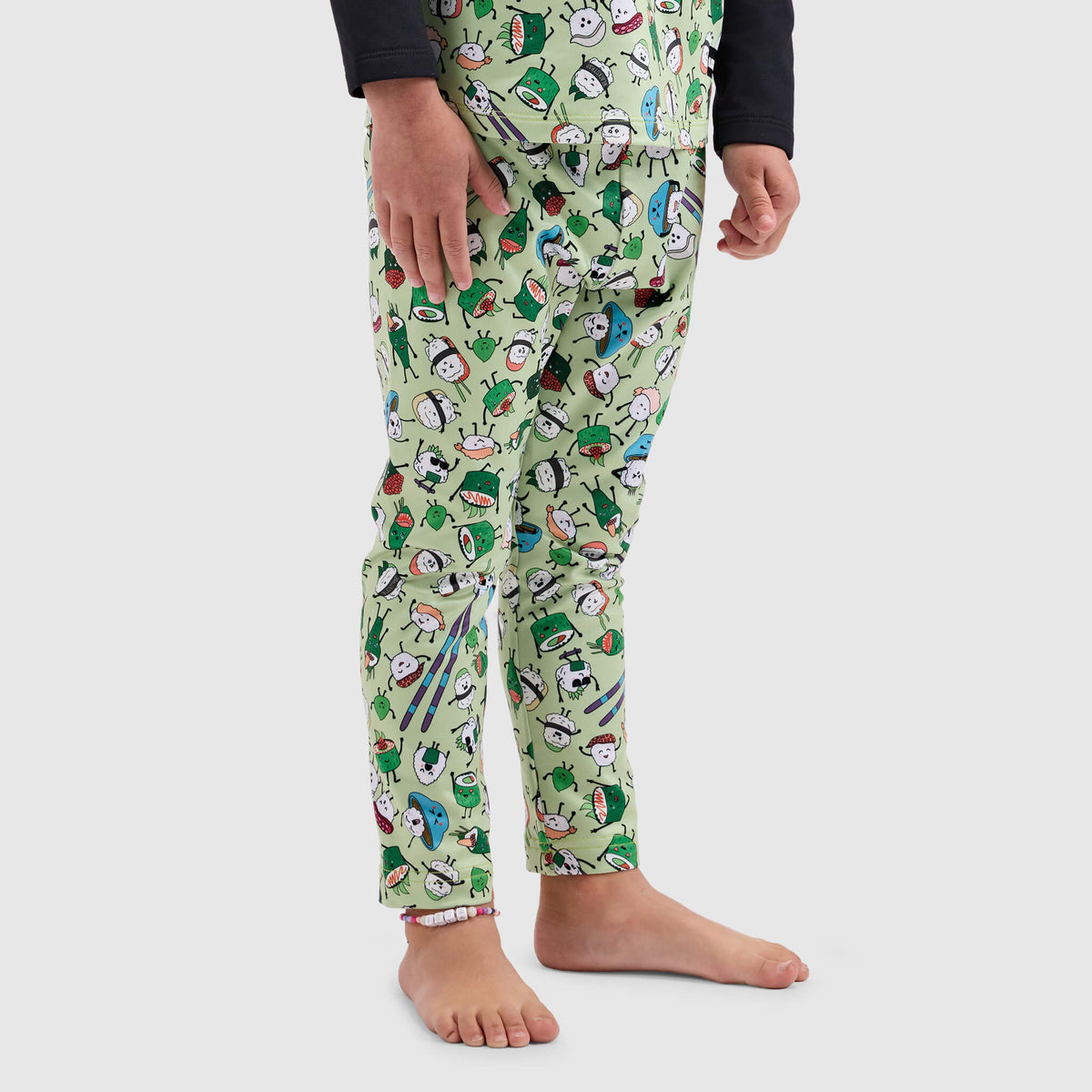 Kids' Little Pine Baselayer Pant BlackStrap #color_sushi sprout