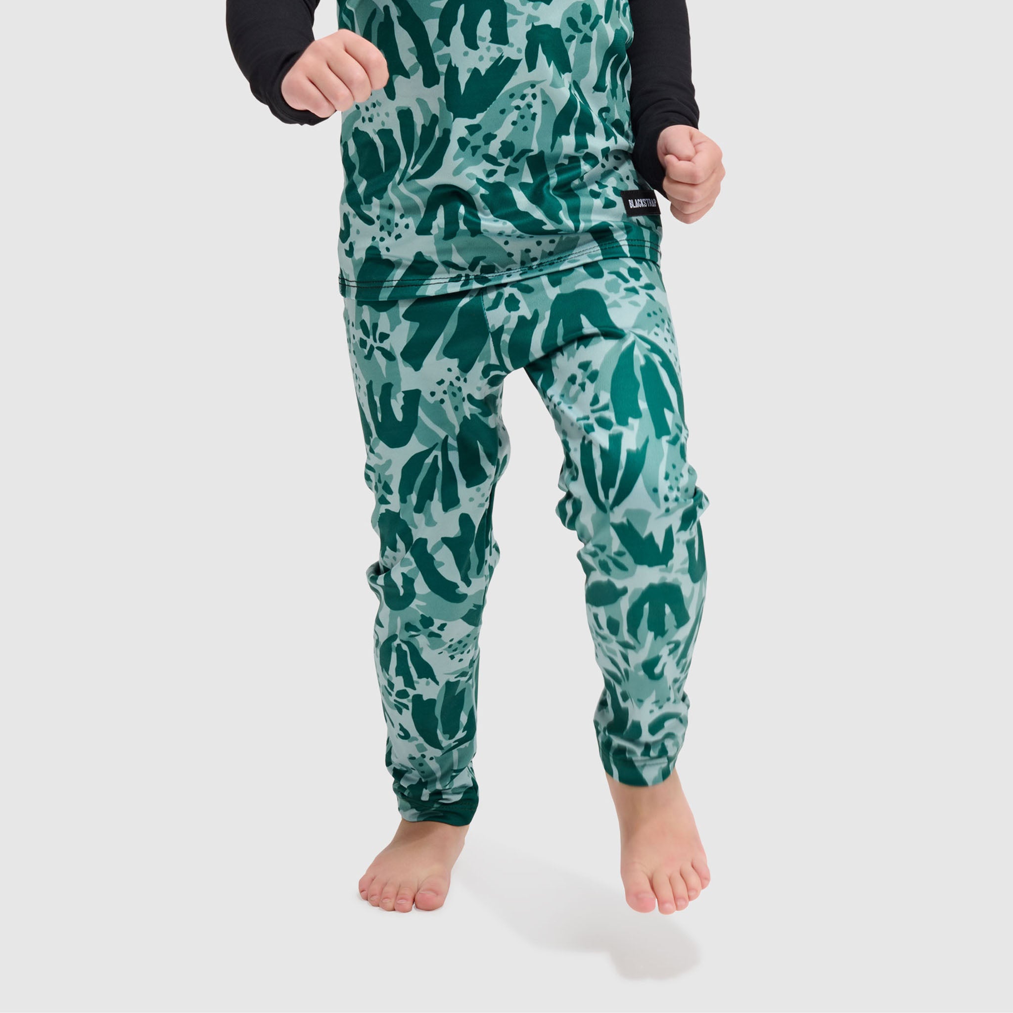 Kids' Little Pine Baselayer Pant BlackStrap #color_tracked evergreen