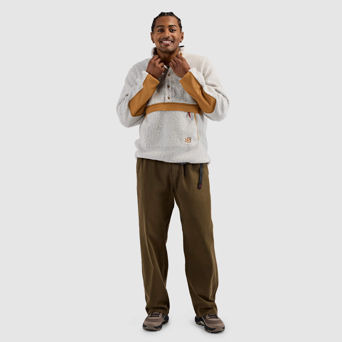 BlackStrap Mens Caldera Sherpa Fleece Half Snap #color_inprint ash