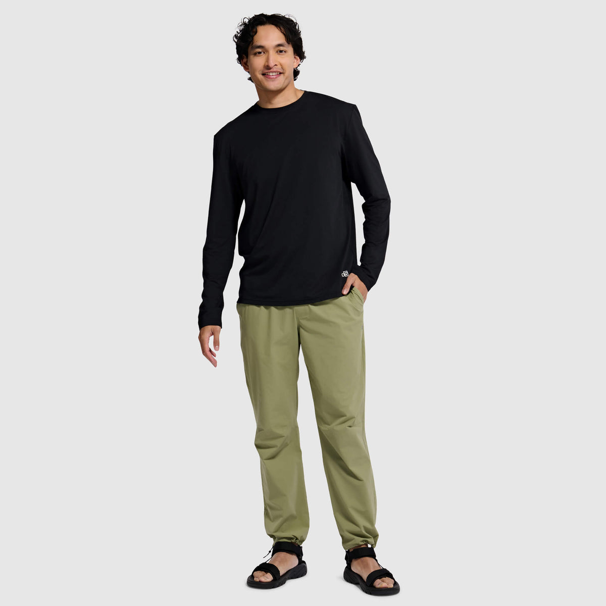 Men's Voyage Crew Long Sleeve Shirt BlackStrap #color_black