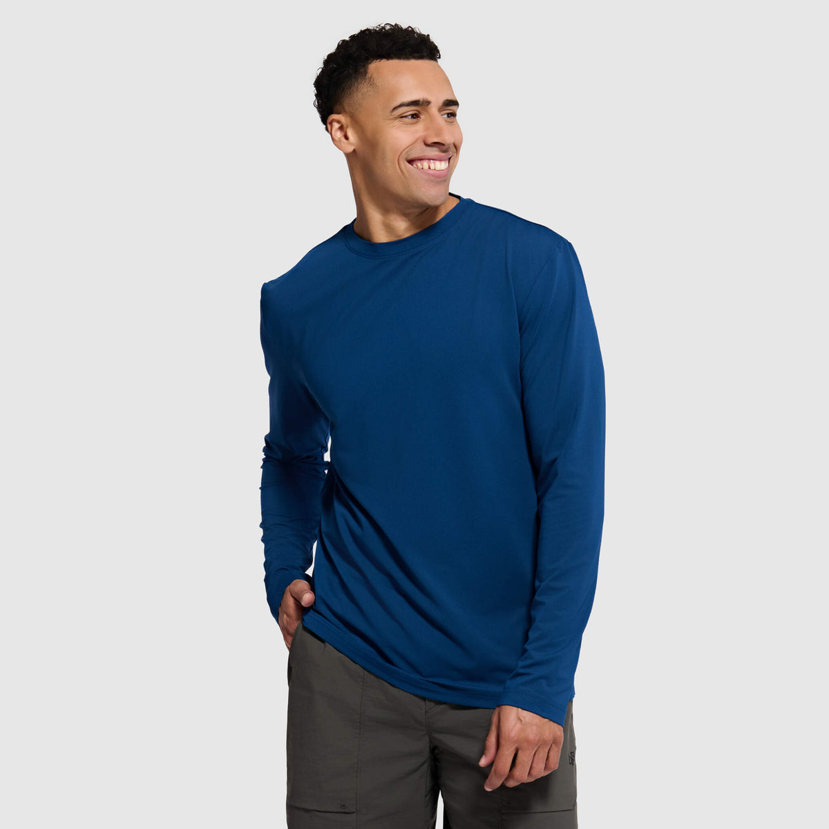 Men's Voyage Crew Long Sleeve Shirt BlackStrap #color_deschutes