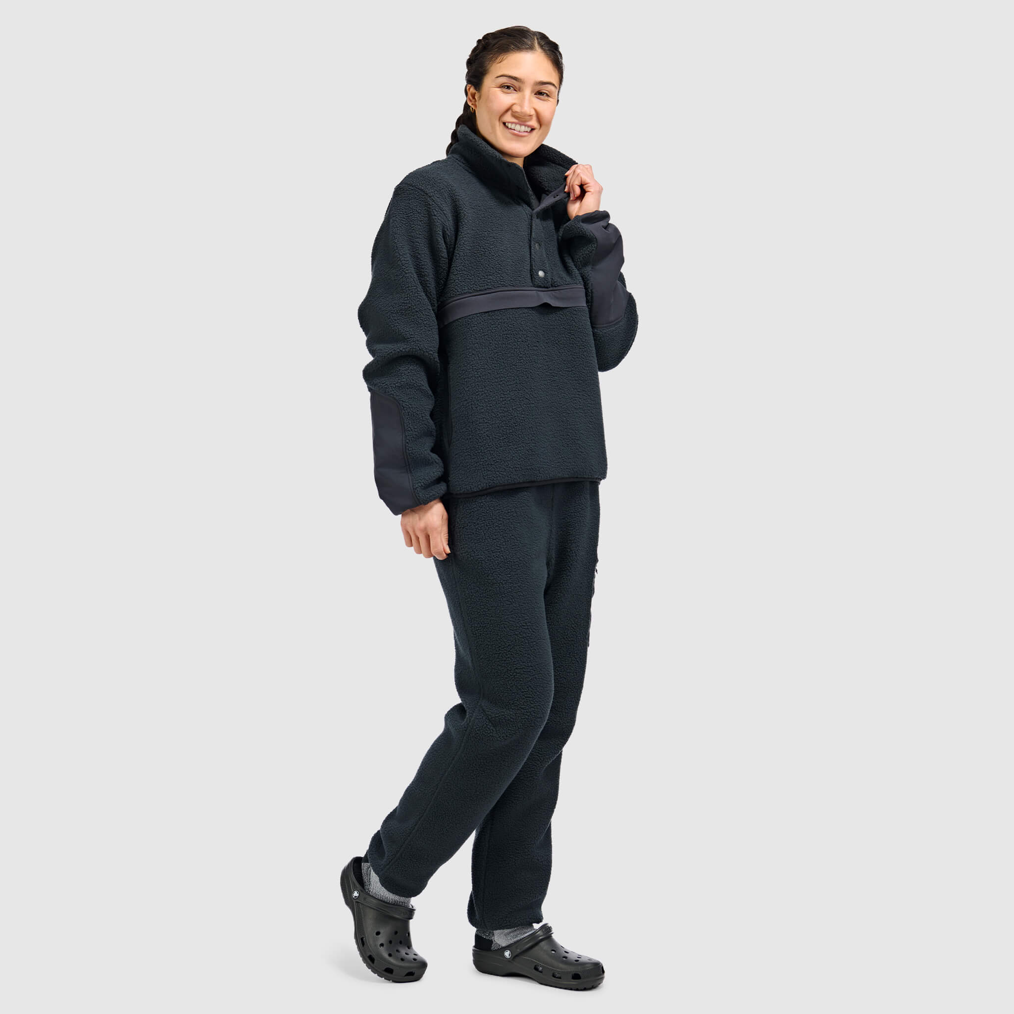 BlackStrap Women's Caldera Sherpa Fleece Half Snap Pullover #color_black