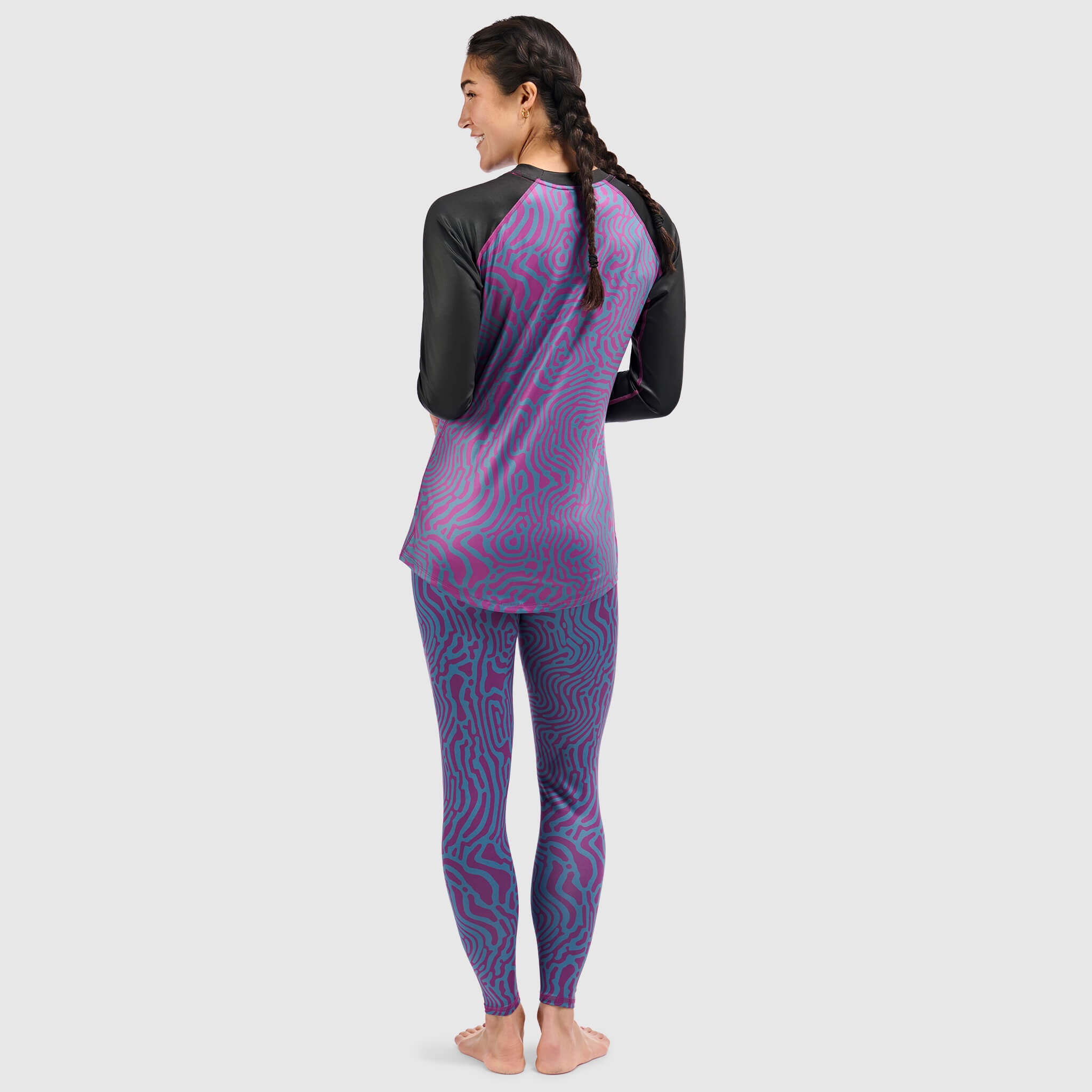 BlackStrap Women's Skyliner Baselayer Crewneck Long Sleeve #color_inprint currant