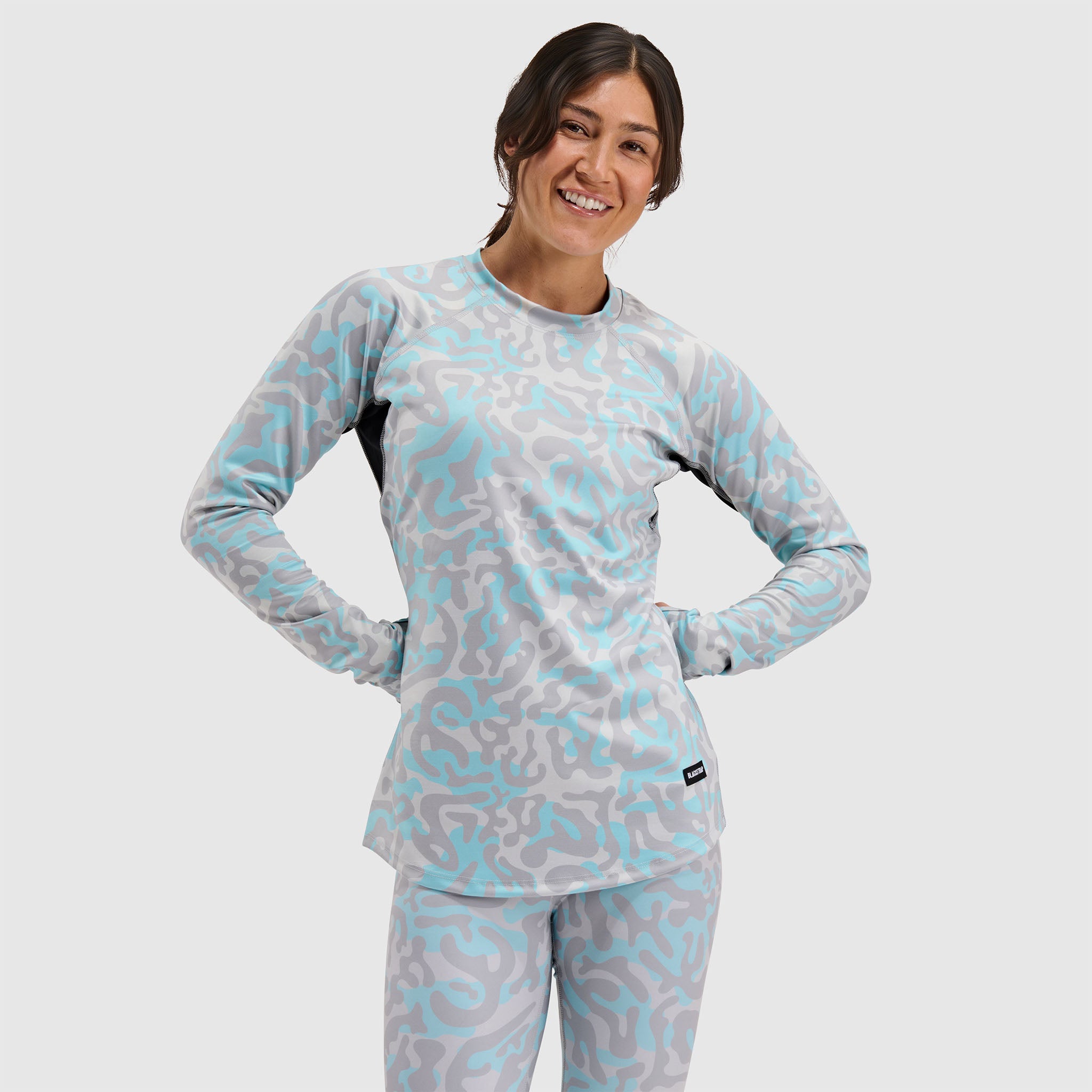 BlackStrap Women's Summit Baselayer Crewneck Long Sleeve #color_animo ash