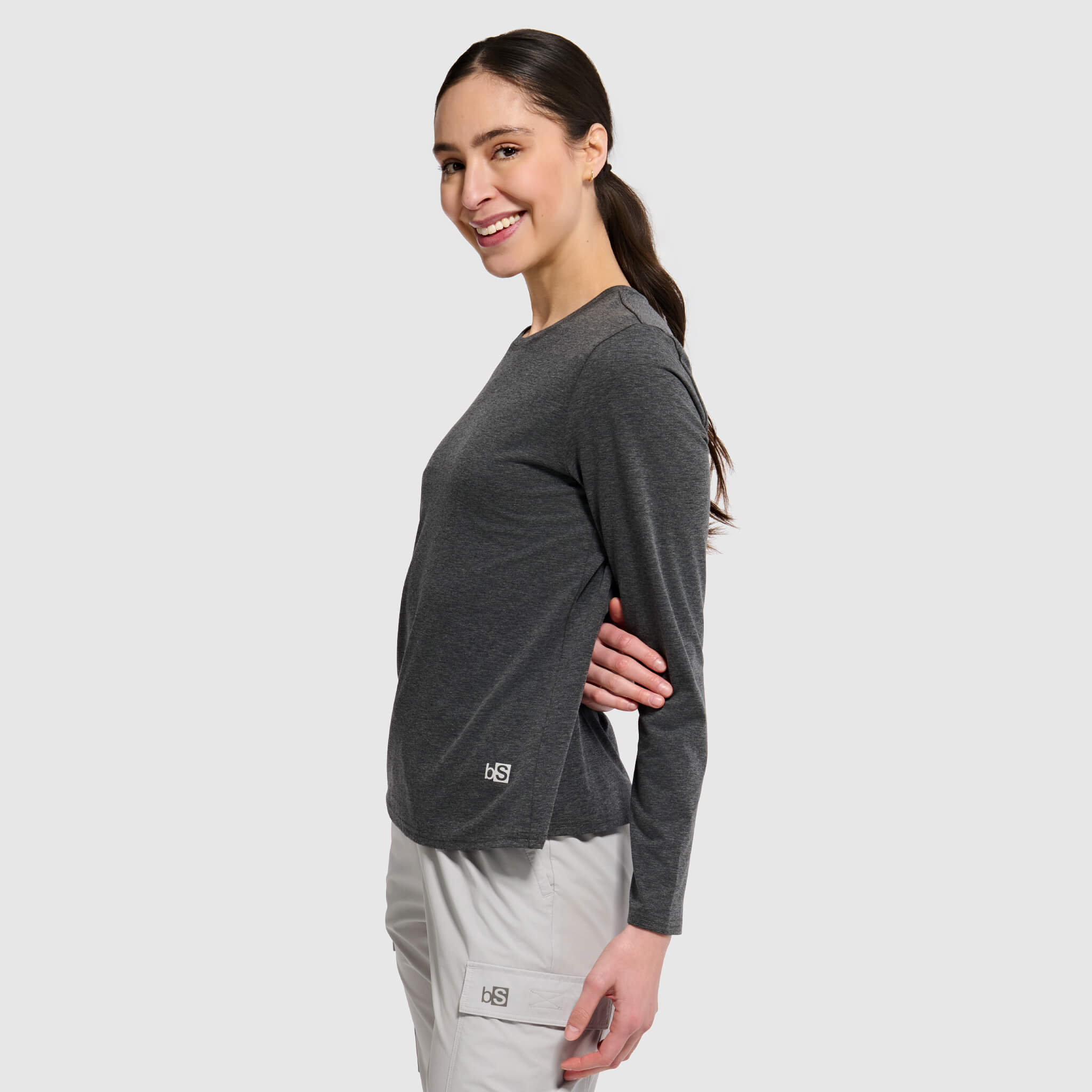 Women's BlackStrap Aspect Crewneck Long Sleeve Shirt #color_black