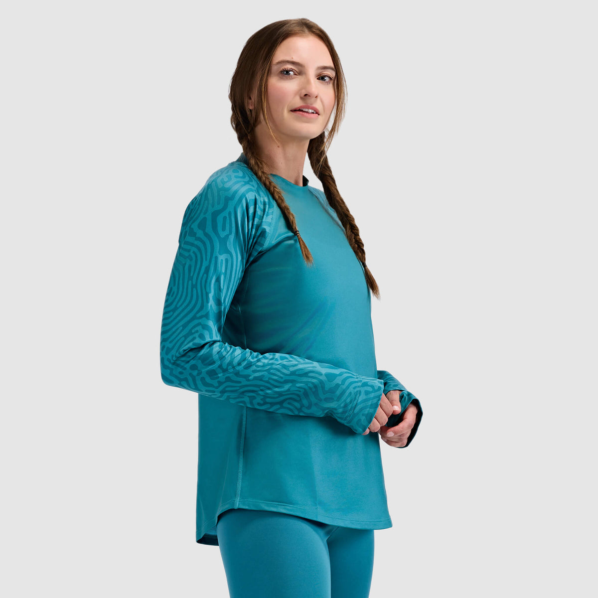 BlackStrap Women's Vista Baselayer Crewneck Long Sleeve #color_inprint surge