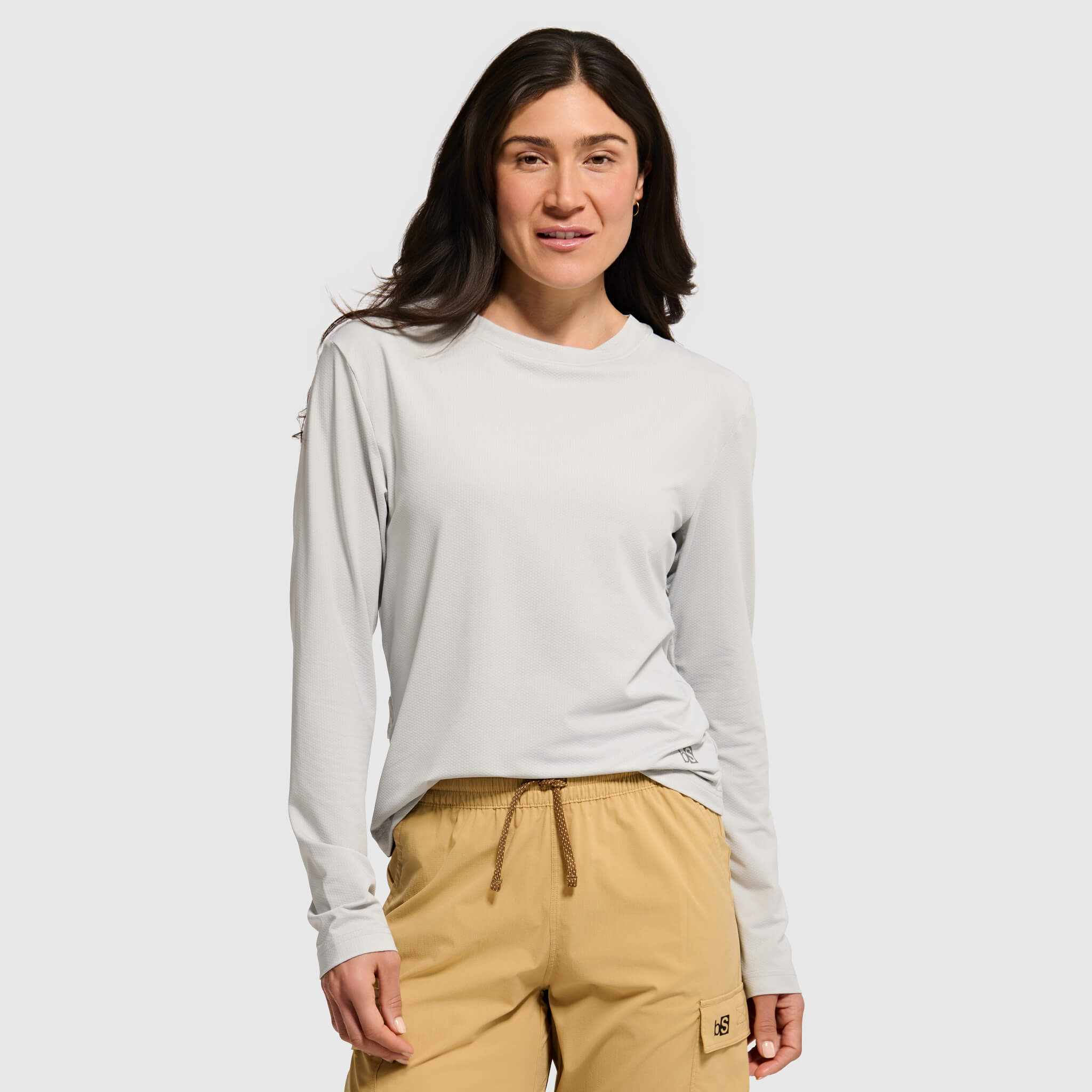 Women's Voyage Crewneck Long Sleeve BlackStrap #color_ash