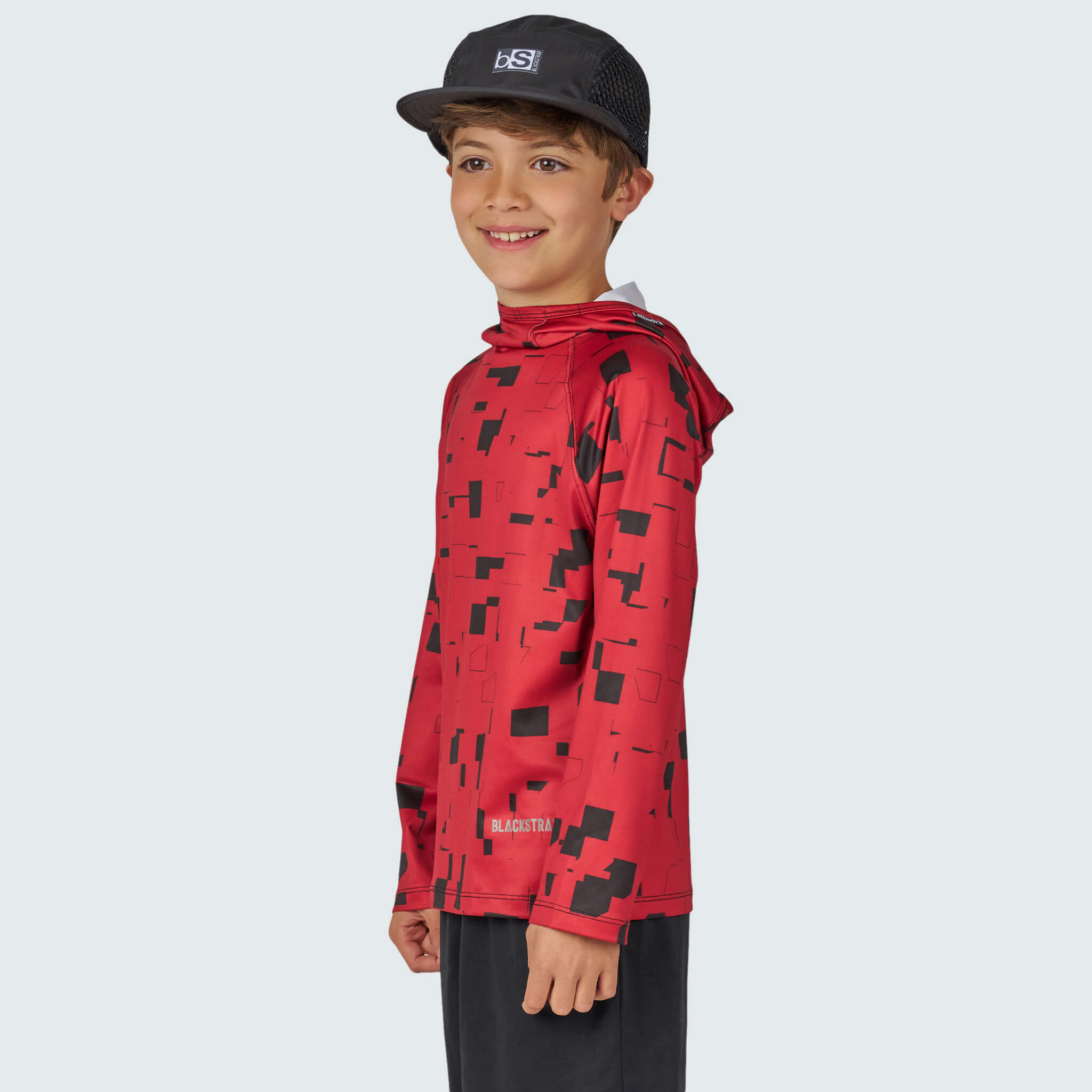 Kids' Brackish Hoodie BlackStrap #color_blocks scarlet